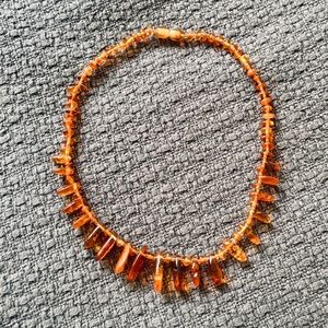 Real amber necklace (short/choker length).